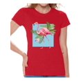 thumbnail image 1 of Awkward Styles Punk Flamingo Tshirt for Women Floral Flamingo Shirt Flamingo Shirts for Women Floral Summer T Shirt Summer Party Beach Outfit Pink Flamingo T-Shirt Pink Floral Shirt for Women, 1 of 4