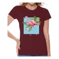 thumbnail image 1 of Awkward Styles Punk Flamingo Tshirt for Women Floral Flamingo Shirt Flamingo Shirts for Women Floral Summer T Shirt Summer Party Beach Outfit Pink Flamingo T-Shirt Pink Floral Shirt for Women, 1 of 4