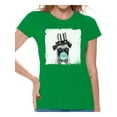 thumbnail image 1 of Awkward Styles Puppy Dog Clothing Pug T Shirt Cute Animal T Shirt Pug Shirt Women T Shirt Funny Little Pug Blowing Gum T Shirt Animal Clothes T-Shirt for Woman Funny Animal Lovers Gifts for Her, 1 of 4