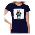 thumbnail image 1 of Awkward Styles Puppy Dog Clothing Pug T Shirt Cute Animal T Shirt Pug Shirt Women T Shirt Funny Little Pug Blowing Gum T Shirt Animal Clothes T-Shirt for Woman Funny Animal Lovers Gifts for Her, 1 of 4