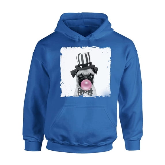 Awkward Styles Puppy Pug Chewing Gum Animal Themed Clothes Little Pug with Gum Hoodie Animal Hoodie for Woman Funny Animal Gifts Pug Clothing Cute Animals Best Unisex Gifts Cute Hoodie Crewneck