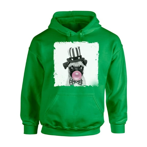 Awkward Styles Puppy Pug Chewing Gum Animal Themed Clothes Little Pug with Gum Hoodie Animal Hoodie for Woman Funny Animal Gifts Pug Clothing Cute Animals Best Unisex Gifts Cute Hoodie Crewneck