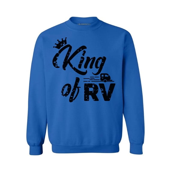 Awkward Styles RV King Sweater RV Clothing for Campers RV Trip Accessories RV King Crewneck for Men Camping Lovers Gifts Stylish Clothes for Him Camper Gifts for Boyfriend King Crewneck Sweater