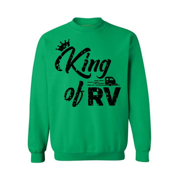 Awkward Styles RV King Sweater RV Clothing for Campers RV Trip Accessories RV King Crewneck for Men Camping Lovers Gifts Stylish Clothes for Him Camper Gifts for Boyfriend King Crewneck Sweater