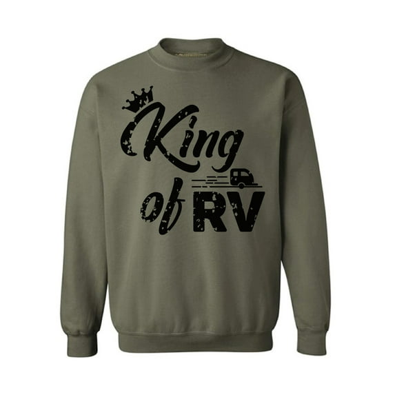 Awkward Styles RV King Sweater RV Clothing for Campers RV Trip Accessories RV King Crewneck for Men Camping Lovers Gifts Stylish Clothes for Him Camper Gifts for Boyfriend King Crewneck Sweater
