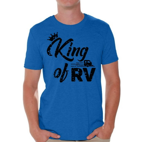 Awkward Styles RV King T-Shirt for Men RV Clothing for Dad RV King Recreational Vehicle RV Trip Accessories Camping Lovers Gifts Camping Clothes for Him Camper Shirts for Men King Shirt for Men