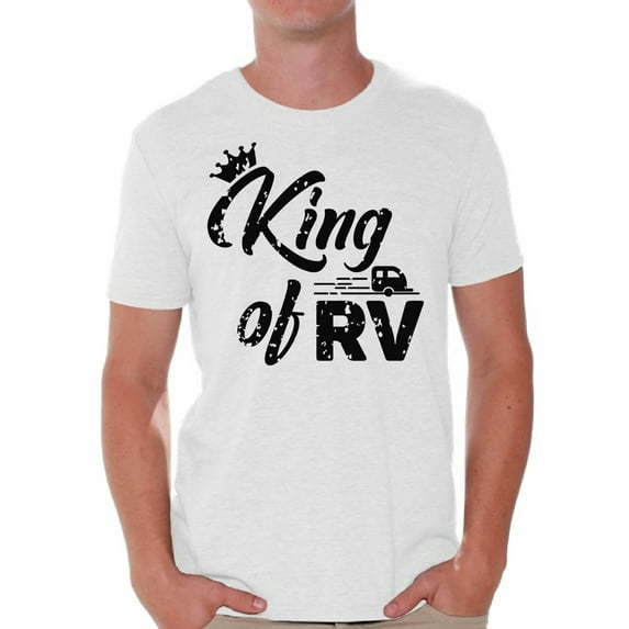 Awkward Styles RV King T-Shirt for Men RV Clothing for Dad RV King Recreational Vehicle RV Trip Accessories Camping Lovers Gifts Camping Clothes for Him Camper Shirts for Men King Shirt for Men
