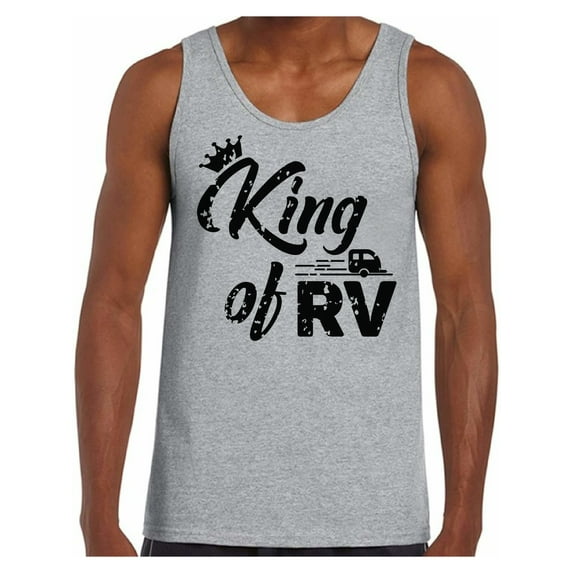 Awkward Styles RV King Tank Top for Men RV Clothing for Husband Recreational Vehicle RV Trip Accessories Camping Lovers Gifts Camping Clothes for Him Camper Tanks for Men King Shirt for Men