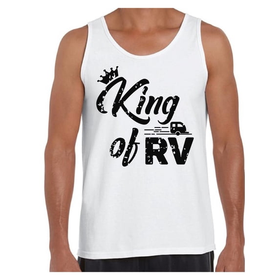 Awkward Styles RV King Tank Top for Men RV Clothing for Husband Recreational Vehicle RV Trip Accessories Camping Lovers Gifts Camping Clothes for Him Camper Tanks for Men King Shirt for Men