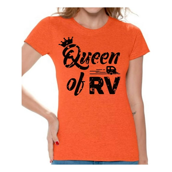 Awkward Styles RV Queen T Shirt for Women RV Clothing for Ladies Recreational Vehicle RV Trip Accessories Camping Lovers Gifts Camping Clothes for Her Camper Shirt for Wife Queen Shirt for Women