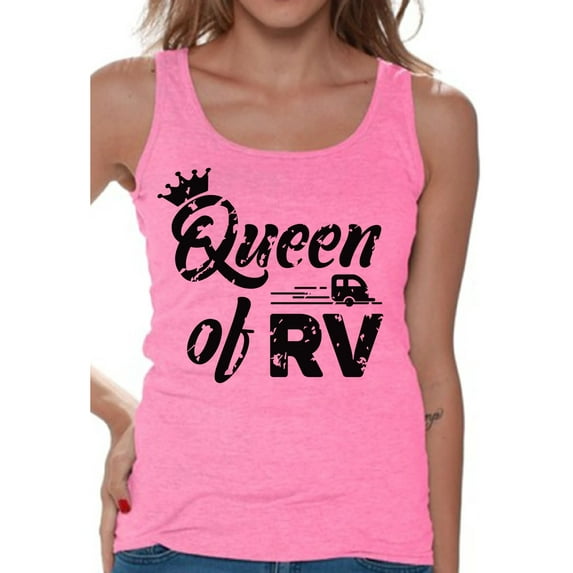 Awkward Styles RV Queen Tank Top for Women RV Clothing for Ladies Recreational Vehicle RV Trip Accessories Camping Lovers Gifts Camping Clothes for Her Camper Tanks for Wife Queen Shirt for Women