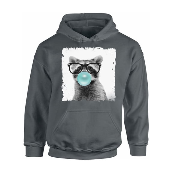 Awkward Styles Raccoon with Blue Gum Animal Themed Clothes Raccoon with Gum Hoodie Animal Hoodie for Woman Funny Animal Gifts Raccoon Clothing Cute Animals Best Unisex Gifts Cute Hoodie Crewneck
