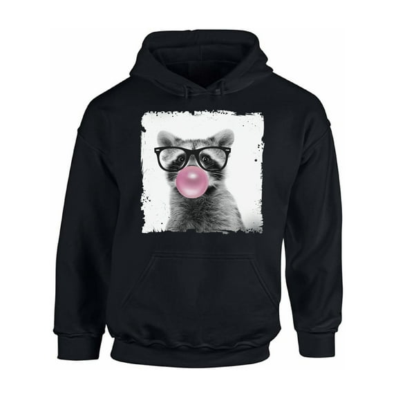 Awkward Styles Raccoon Chewing Gum Animal Themed Clothes Raccoon with Gum Hoodie Animal Hoodie for Woman Funny Animal Gifts Raccoon Clothing Cute Animals Best Unisex Gifts Cute Hoodie Crewneck