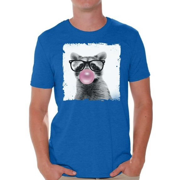 Awkward Styles Raccoon Tshirt Raccoon with Pink Gum T Shirt Raccoon Clothes Animal T-Shirt for Men Funny Animal Gifts Raccoon T Shirt Cute Animal T Shirt Raccoon Shirt Gifts for Him Funny Men T Shirt