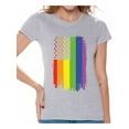 thumbnail image 1 of Awkward Styles Rainbow American Flag Womens T Shirt Tops LGBT Flag Shirts for Women Rainbow Flag Neon Tshirt Gay Rights Support Tee Shirt Tops, 1 of 4