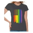 thumbnail image 1 of Awkward Styles Rainbow Ladies T Shirt Lesbian Shirt for Women Gay Shirt for Women Gay Shirt Gay Pride T-Shirt Gay Flag Shirts Gay Flag T Shirt Rainbow Gay T Shirt Cute Ladies Tshirt LGBTQ Clothing, 1 of 4