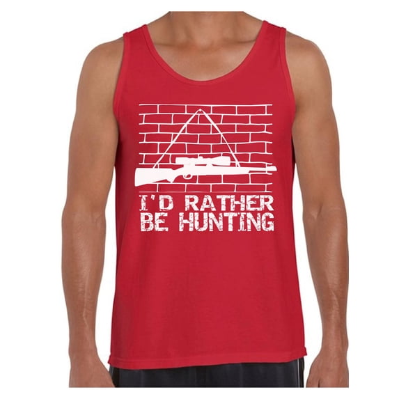 Awkward Styles I'd Rather be Hunting Men's Tank Top Hunting T-Shirt for Him I Would Rather be Hunting Tank Top for Boyfriend Hunting Lovers Gifts Hunter Tank Top for Dad I Love Hunting Shirt for Men