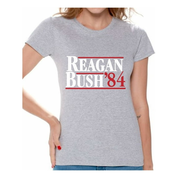 Awkward Styles Reagan Bush 84 Tshirt Retro Presidential Campaign Shirt Reagan Bush Women's Shirt Reagan Bush 84 T Shirt for Women Republican Gifts for Her Ronald Reagan Bush Shirt Reagan Bush Tshirt