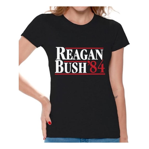 Awkward Styles Reagan Bush 84 Tshirt Retro Presidential Campaign Shirt Reagan Bush Women's Shirt Reagan Bush 84 T Shirt for Women Republican Gifts for Her Ronald Reagan Bush Shirt Reagan Bush Tshirt