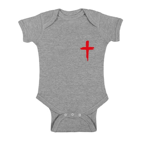 Awkward Styles Red Cross Baby Bodysuit Jesus Short Sleeve Tops for Newborn Baby Christian Cross Clothes for Baby Boys Christian Bodysuits for Baby Girls Jesus Clothing for Baby Kids Cross One Piece