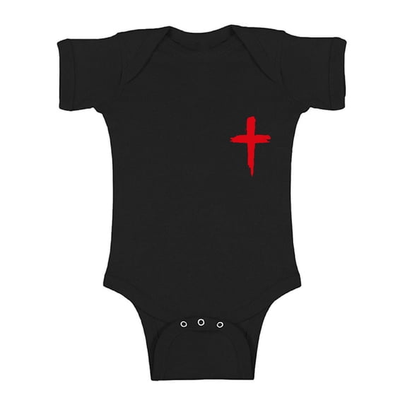 Awkward Styles Red Cross Baby Bodysuit Jesus Short Sleeve Tops for Newborn Baby Christian Cross Clothes for Baby Boys Christian Bodysuits for Baby Girls Jesus Clothing for Baby Kids Cross One Piece