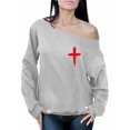 thumbnail image 1 of Awkward Styles Red Cross Ladies Off The Shoulder Sweatshirts Cross Sweater Jesus Clothing for Women Cross Oversized Sweatshirt Christian Cross Clothes Cross Off The Shoulder Sweatshirt for Women, 1 of 4