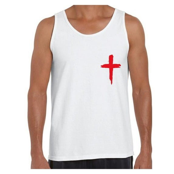 Awkward Styles Red Cross Tank Top Shirts for Men Christian Mens Tanks Christian Top Cross Clothes for Men Jesus Lord Christian Birthday Gifts Jesus Cross Shirts Jesus Clothing Cross Mens Shirt