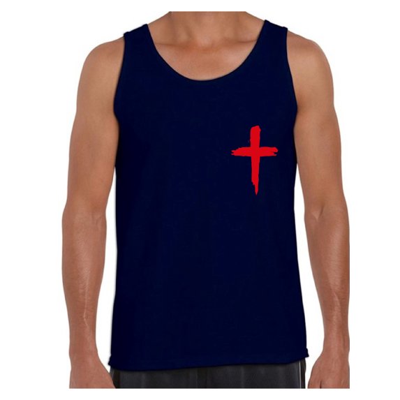 Awkward Styles Red Cross Tank Top Shirts for Men Christian Mens Tanks Christian Top Cross Clothes for Men Jesus Lord Christian Birthday Gifts Jesus Cross Shirts Jesus Clothing Cross Mens Shirt