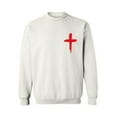 thumbnail image 1 of Awkward Styles Red Cross Unisex Crewnecks Christian Crewneck for Her Cross Clothes Collection Jesus Cross Crewneck for Women Jesus Sweater for Men Christian Gifts Cross Outfit for Men and Women, 1 of 5