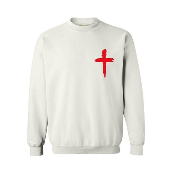Awkward Styles Red Cross Unisex Crewnecks Christian Crewneck for Her Cross Clothes Collection Jesus Cross Crewneck for Women Jesus Sweater for Men Christian Gifts Cross Outfit for Men and Women
