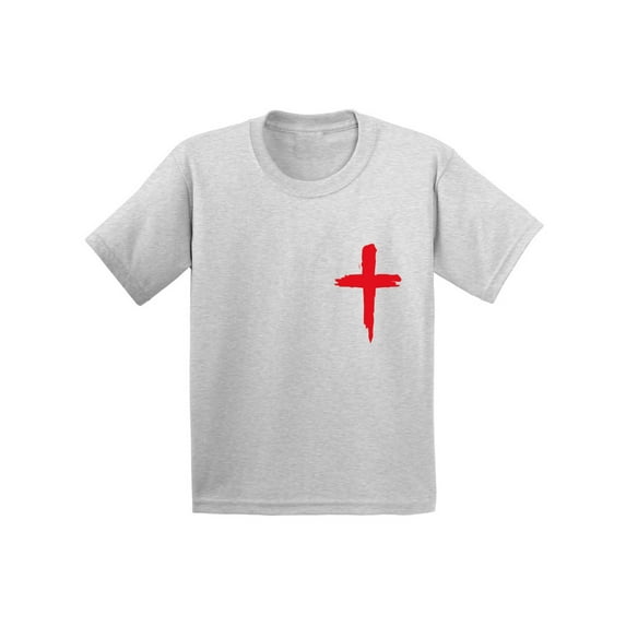 Awkward Styles Red Cross Youth Shirt Christian T Shirt for Boys Christian Cross Shirts for Girls Jesus T-Shirt for Children Christian Cross Gifts Jesus Clothing for Children Cross T-Shirt for Kids