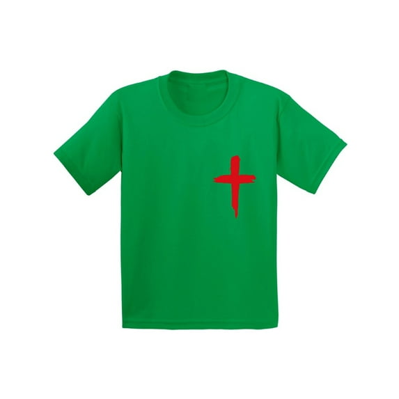 Awkward Styles Red Cross Youth Shirt Christian T Shirt for Boys Christian Cross Shirts for Girls Jesus T-Shirt for Children Christian Cross Gifts Jesus Clothing for Children Cross T-Shirt for Kids