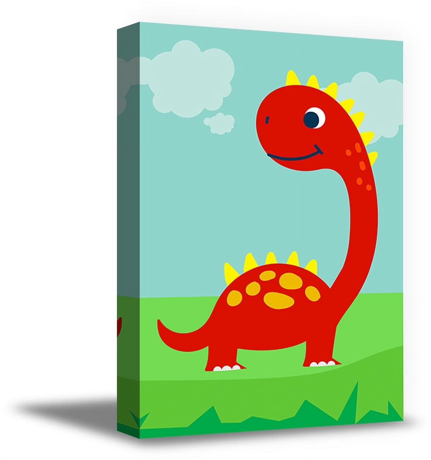 Awkward Styles Red Dinosaur Illustration T-rex Canvas Art Kids Room ...