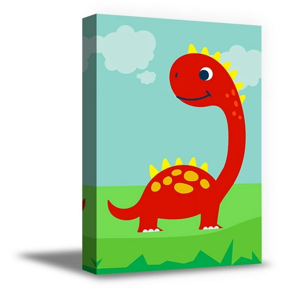 Awkward Styles Red Dinosaur Illustration Trex Canvas Art Kids Room Wall Art Nursery Room Decor T Rex Prints for Kids Room Baby Room Art Newborn Baby Room Wall Decor Trex Wallpapers Made in USA