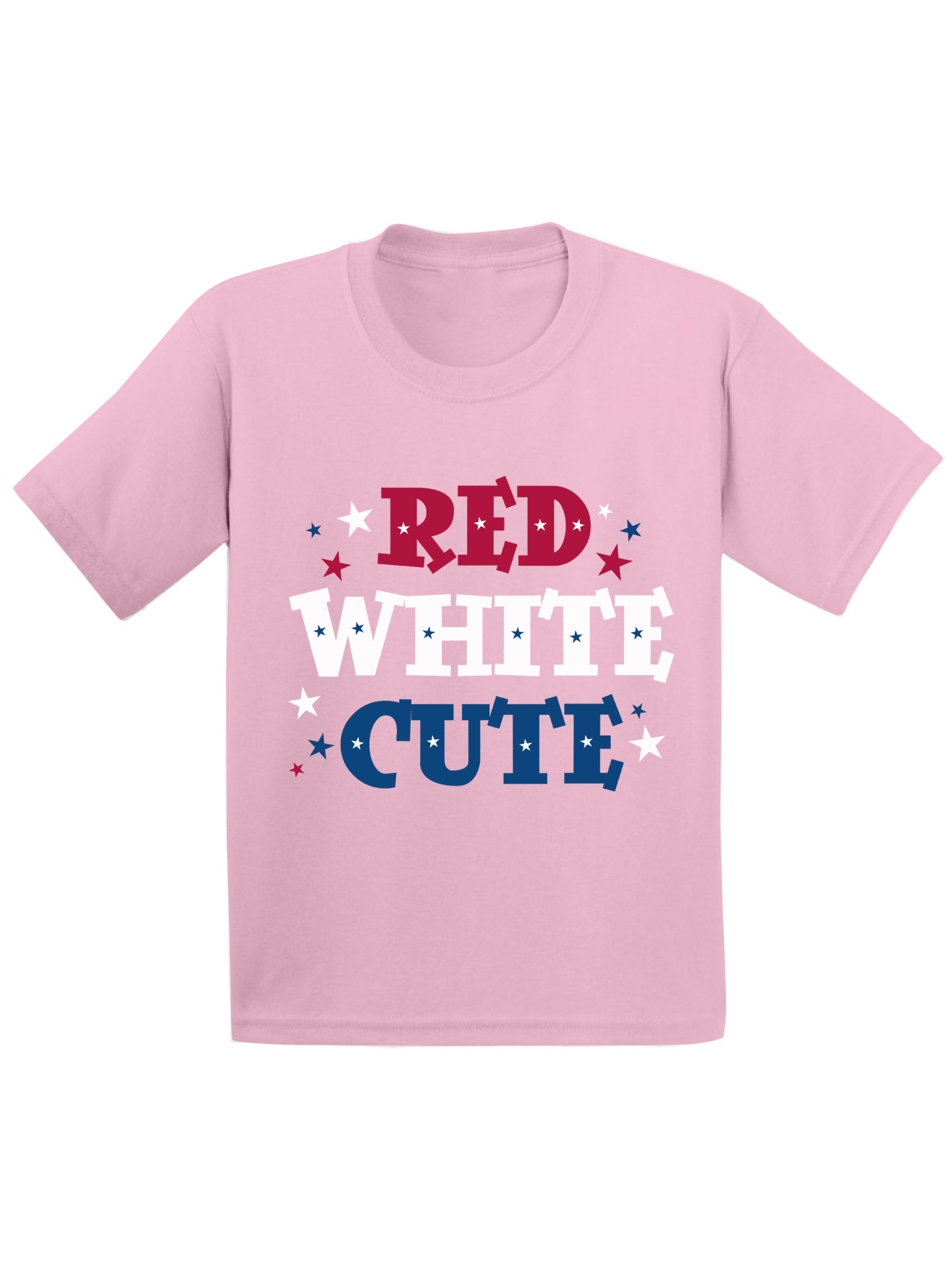 Awkward Styles Red White & Cute Toddler Shirt Cute 4th of July Shirts for Kids American Girl American Boy Red White & Blue Tshirt USA Star Kids Tshirt USA Gifts for Toddler Indenpendence Day Gifts - image 1 of 4
