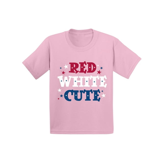 Awkward Styles Red White & Cute Toddler Shirt Cute 4th of July Shirts for Kids American Girl American Boy Red White & Blue Tshirt USA Star Kids Tshirt USA Gifts for Toddler Indenpendence Day Gifts