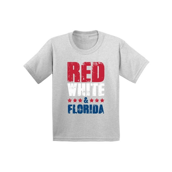 Awkward Styles Red White & Florida Shirt for Kids American Youth USA Flag Shirts Florida Tshirt 4th of July Shirts for Girls Patriots Tshirt Gifts from Florida USA Shirts for Boys America Kids Shirt