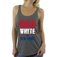 thumbnail image 1 of Awkward Styles Red White & New York Racerback Tank Top for Women New York Tanks 4th of July Sleeveless Shirt Women's America Flag Top USA Women's Tank Top American Women New York Gifts Patriots Tank, 1 of 4
