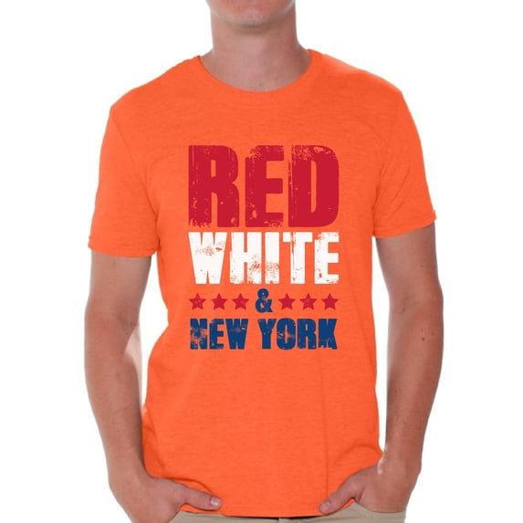 Awkward Styles Red White & New York Shirt for Men American Men USA Flag Shirts New York Tshirt 4th of July Shirts for Men Patriots Tshirt Gifts from New York USA Shirts for Men America Men's Shirt