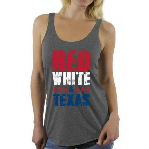 Awkward Styles Red White & Texas Racerback Tank Top for Women Texas Tanks 4th of July Sleeveless Shirt Women's America Flag Top USA Women's Tank Top American Women Gifts from Texas Patriots Tank