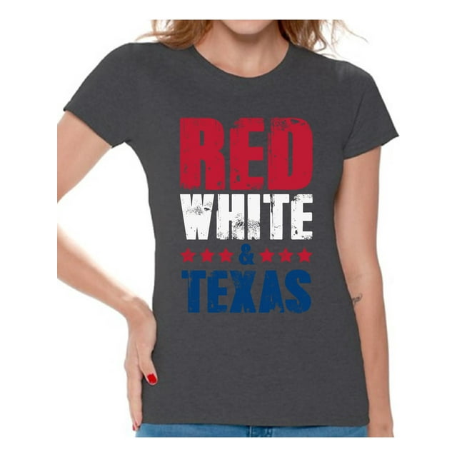 Awkward Styles Red White & Texas Shirt for Women American Women USA Flag Shirts Texas Tshirt 4th of July Shirts for Women Patriots Tshirt Gifts from Texas USA Shirts for Women USA Women's Shirt