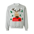 thumbnail image 1 of Awkward Styles Reindeer Christmas Sweatshirt Funny Christmas Sweater Xmas Reindeer Sweater Holiday Gift Women's Christmas Sweatshirt Christmas Sweater for Men Tacky Funny Christmas Gifts, 1 of 5