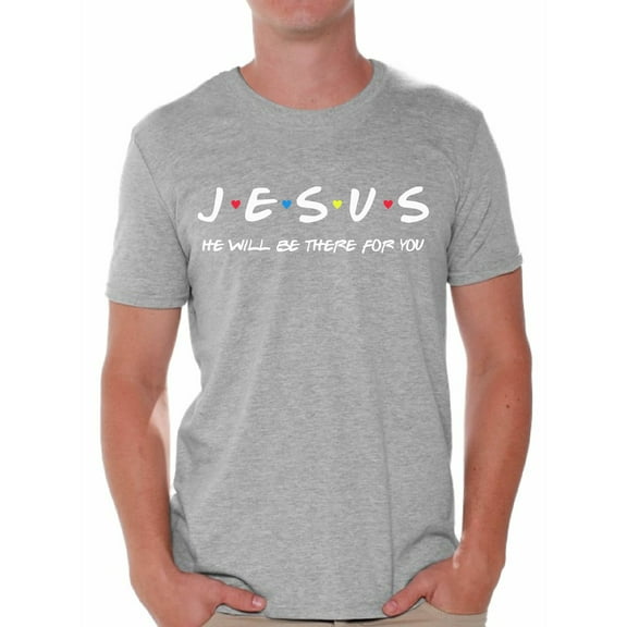 Awkward Styles Religion Shirt for Men Jesus He Will Be There for You Shirt Thanksgiving T Shirt Blessed Christian Mens T-shirt