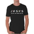 thumbnail image 1 of Awkward Styles Religion Shirt for Men Jesus He Will Be There for You Shirt Thanksgiving T Shirt Blessed Christian Mens T-shirt, 1 of 4