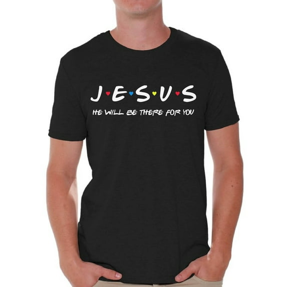 Awkward Styles Religion Shirt for Men Jesus He Will Be There for You Shirt Thanksgiving T Shirt Blessed Christian Mens T-shirt