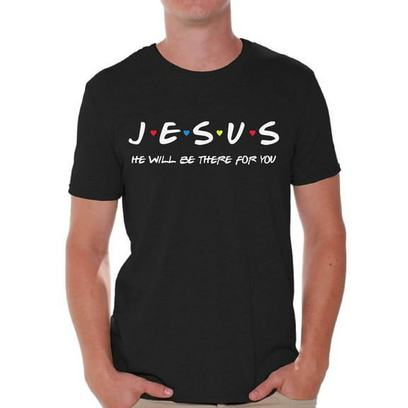 Awkward Styles Religion Shirt for Men Jesus He Will Be There for You Shirt Thanksgiving T Shirt Blessed Christian Mens T-shirt