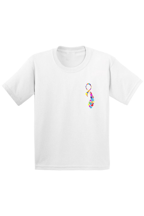 Ribbon Autism Shirts for Toddler Kids Autism Awareness Shirt Toddler Boy Autism Awareness Tshirt for Toddler Girl Autistic Pride Outfit Autism Puzzle Shirts for Kids