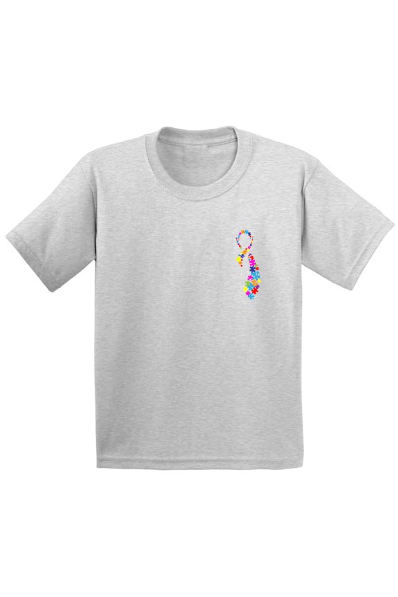Ribbon Autism Shirts for Toddler Kids Autism Awareness Shirt Toddler Boy Autism Awareness Tshirt for Toddler Girl Autistic Pride Outfit Autism Puzzle Shirts for Kids