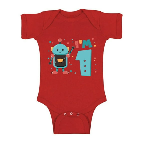 Awkward Styles Robot Birthday Baby Bodysuit Short Sleeve Robot Gifts for 1 Year Old First Birthday Baby Bodysuit 1 Year Old Shirt My 1st Birthday Gifts for Birthday Boy Birthday Gifts