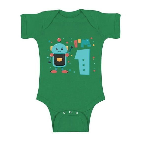 Awkward Styles Robot Birthday Party 1st Birthday Boy Bodysuit Robot Baby Bodysuit Short Sleeve First Birthday Baby Bodysuit 1 Year Old Clothes My 1st Birthday Gifts for Birthday Boy Birthday Gifts